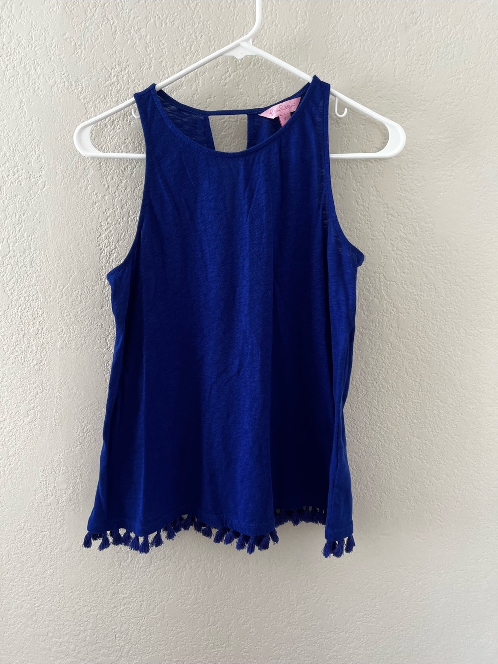 Lilly Pulitzer Royal Blue Sleeveless Tassel Hem Tank Top